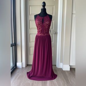 Burgundy floor-length formal dress, size 18W